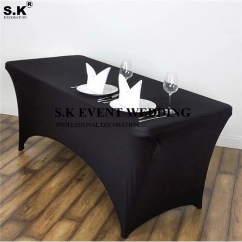 Rectangular Tablecloth Spandex Stretch Table Cover For Wedding Hotel Home Event Party Decoration