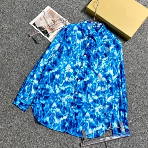 New Hip Hop Men Fashion Long Sleeved Casual Men Shirt 2021 Autumn Men Women Dress Shirts Tie Dye Print Shirts рубашка