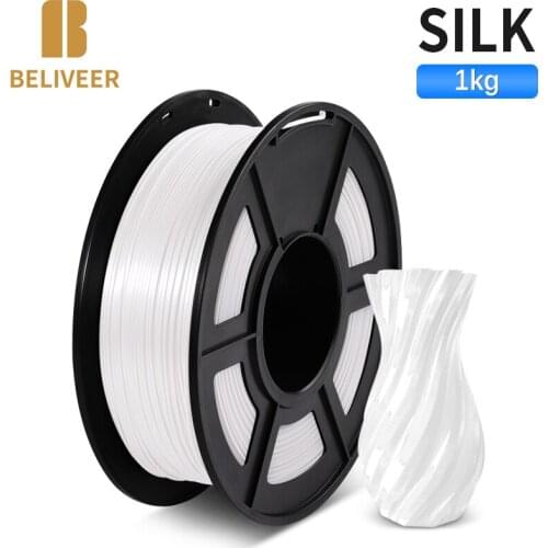SILK 3D Filament Printer Material 1.75MM DIY Gift Material For FDM 3D Printer 3D Printing Pen 1KG 100% Zero Bubbles BELIVEER 3D