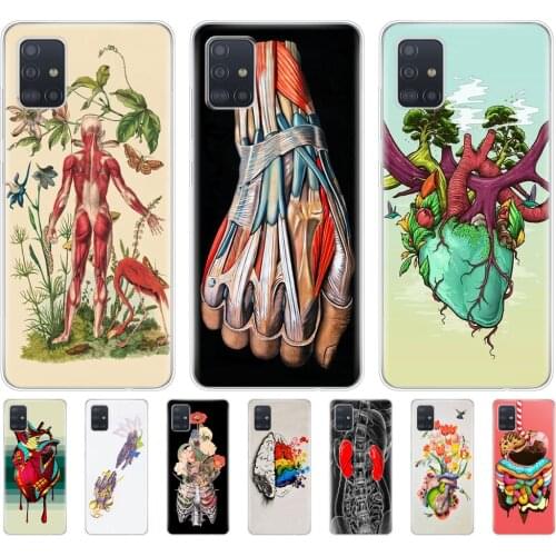 Silicon Case For samsung galaxy A31 A41 A51 A71 A01 A81 A91 A30S A20S A50S M30S M40S Medical Human Organs Brain Meridian Kidney