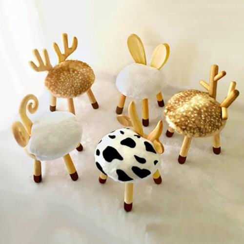 Nordic Solid Wood Childrens Stool стулья для кухни мягкие Cartoon Baby Chair With Animal Back стул для ванной Sofa Bench
