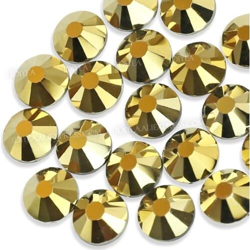 AAA Super Shiny Gold Non hotfix Rhinestones glass nail accessoires all for 3d nails manicure art designs strass crystal glitters