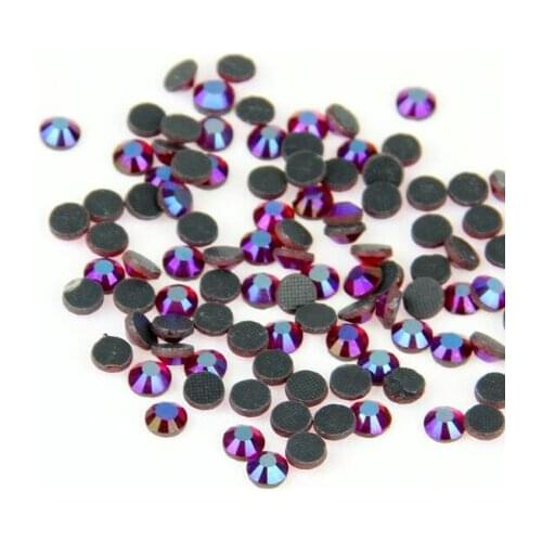 Siam AB DMC Rhinestones Hot Fix Crystal Flat Back Stone Round Shape Iron on Clothes Rhinestone Transfer