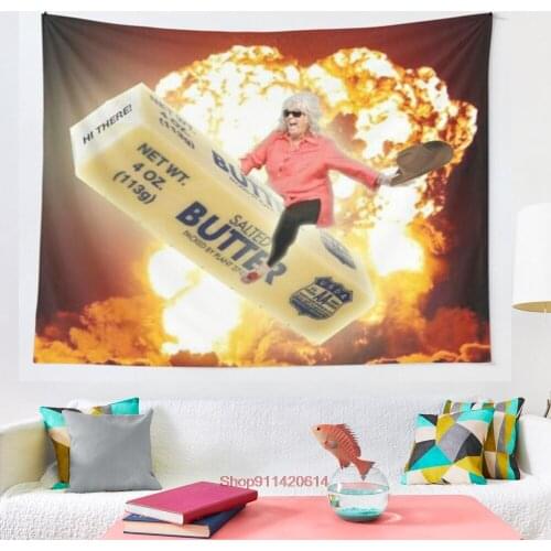 Paula deen riding things butter stick tactical nuke tapestry More Size home living room bedroom decorative wall blanket