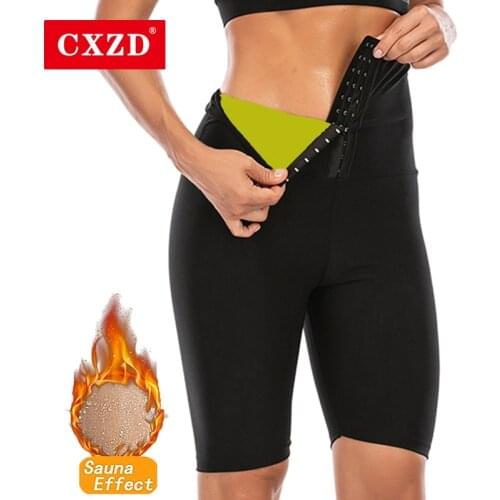 CXZD Body Shaper Pants Three-breasted Pants Hot Sweat Sauna Effect Slimming High-waist Pants Workout Gym Leggings Fitness Pants