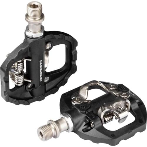 Bike Pedals Mountain Bike Self-locking Pedal Aluminum Alloy DU+bearing Single-sided Flat Pedal With Cleats For Cycling Bike Part