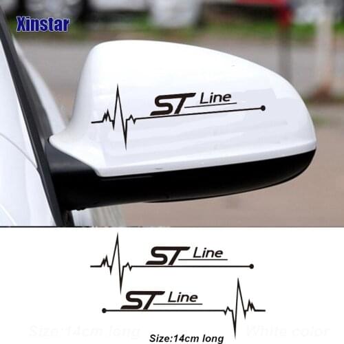 2pcs Car Rearview Mirror Stickers Vinyl Sport Decals For Ford Focus Mondeo Fiesta Kuga Escape
