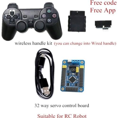 1piece 32 Channel Robot Servo Control Board & Robot PS2 Controller & Receiver Handle For Robot DIY 17DOF/19DOF Robtics