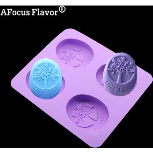 1 Pc 4 Holes Mold Christmas Tree Shape Silicone Soap Making Handmade Soap Kitchen Baking Cakes Food Cake Decorating Tools