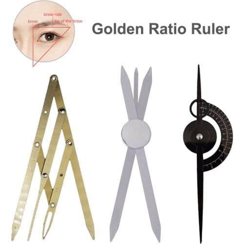 3pcs Microblading Eyebrow Golden Ratio Ruler Permanent Makeup Tattoo Stainless Steel Compass Position/Measuring Tool PMU Supply