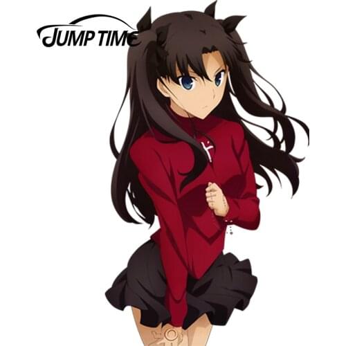 JumpTime 13cm x 7.7cm Car Styling Fate stay night Anime Sexy Girl Tohsaka Rin Decal Beauty 3D Car Sticker