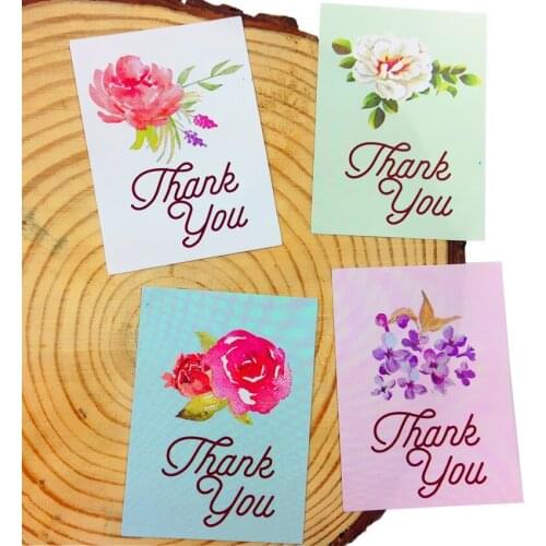 800pcs/lot NEW Fresh Watercolor Flower Thank You Adhesive seal sticker for baking DIY packaging label Diary decoration stickers