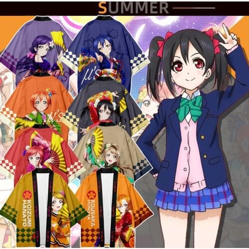9 Style Harajuku Japanese Love Live! Anime Cosplay Costume Cute Kimono Men Women Cardigan Haori Streetwear Asian Clothes Samurai