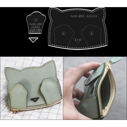 9x11cm DIY Handmade Acrylic Template for Cartoon Leather Bag Handmade Leather Craft Bag Pattern DIY Cat Small Bag Stencil