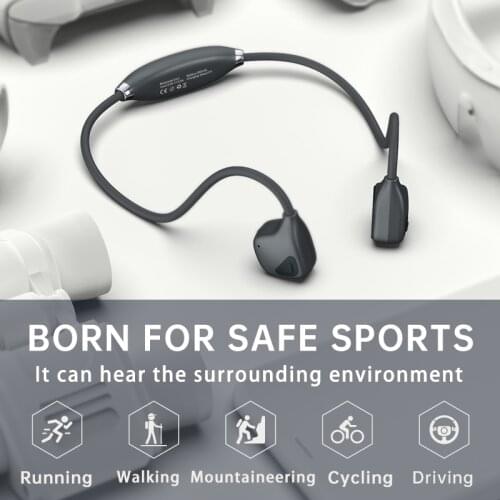 Wireless Bluetooth Headset Sports HD Stereo Noise Cancelling Headphone with Mic Bone Conduction Earphone for Xiaomi Huawei Sony