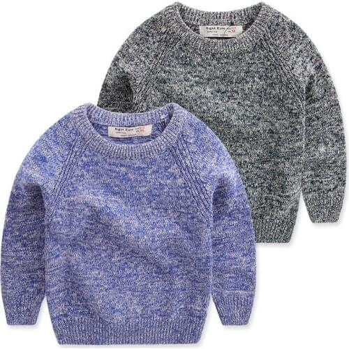 BINIDUCKLING Korean Preppy Style Baby Girls Boys Clothes Blue Sweaters Solid Toddler Knit Sweater Winter Kids Children Sweaters