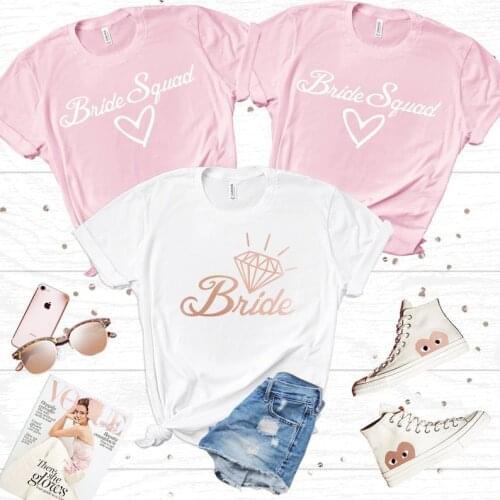 Diamond Bride and Bride Squad | Bride & bridesmaid bachelorette party T Shirt tops Hen Do Clothing women clothes woman tshirts