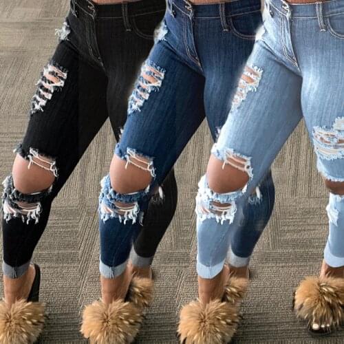 ZKYZWX Fall Plus Size Hole Jeans for Women Fashion Tassel Hollow Clothing Elastic High Waist Denim Oversized Club Pants Jeans