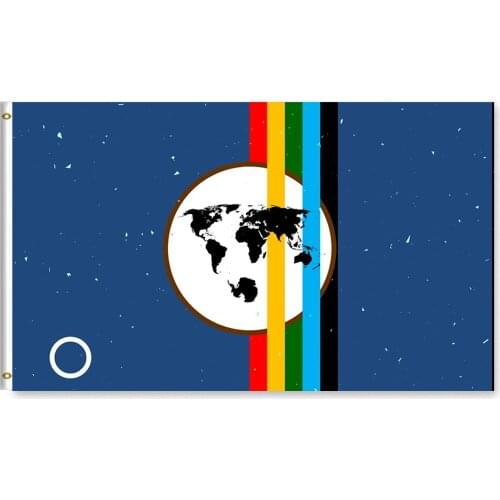 Planet Earth Flag World Flag Blue Background Color Line Flag 150X90CM Banner 100D Polyester Brass Grommets
