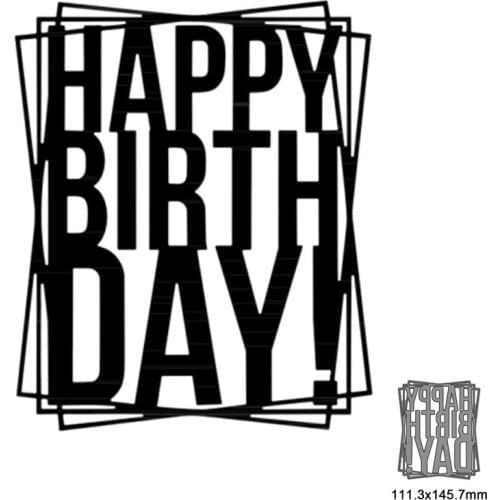 Happy Birthday Craft Metal Cutting Dies Mold Punch Stencil for DIY Scrapbooking Paper Album Photo Cards Making Dies Cut 2021 Ne