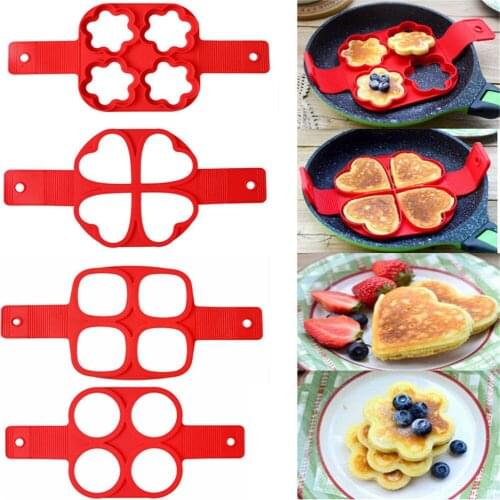 Multiple Shapes Egg Pancake Ring Non-stick Pancake Maker Mold Silicone Fried Egg Cooker Omelet Moulds Baking Kitchen Accessories