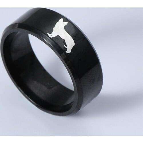 MOREDEAR 8mm Titanium Dogo Dog Ring For Men and Women