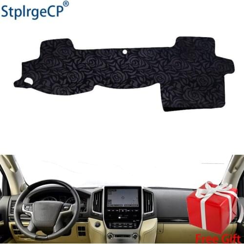 Rose Pattern Non-slip Car Dashboard Cover Dash Mat Pad DashMat ANti-UV Car Sticker for Toyota LAND CRUISER 2007-2016 Car Styling