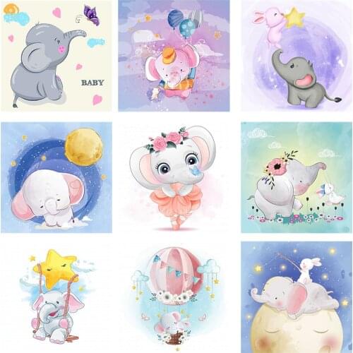 New Arrivals Baby Room Decor 5D Diamond Painting Lovely Cartoon Elephant Balloon Handmade Diamond Embroidery Animals Mosaic
