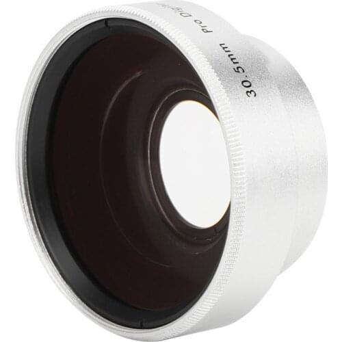 Optical Glass Silver 0.45X Camera Wide Angle Magnification Additional Lens for 30.5mm Camera Lenses