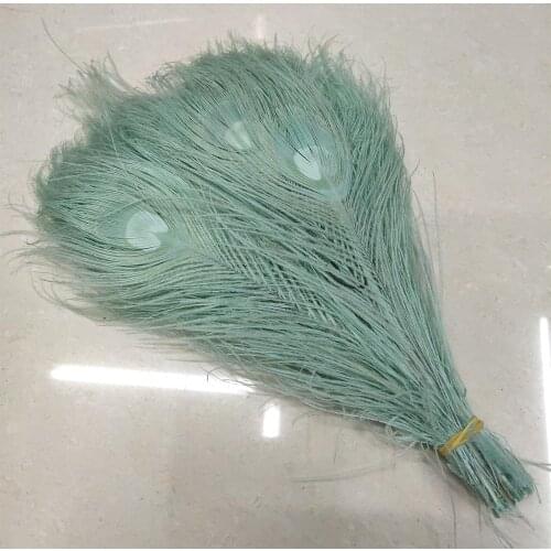 Pretty Wholesale 500 PCS Mint Green Natural Peacock Feathers 25-30 cm/10-12 inches Home Wedding Party Decoration