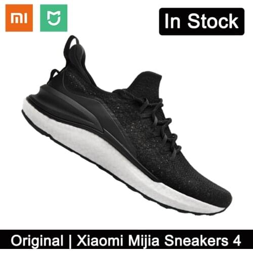 Original Xiaomi Mijia Sneakers 4 Mens Outdoor Sports Uni-moulding 4D Fishbone Lock System Knitting Upper for Men Running Shoes