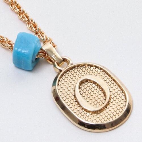 Plastic Beaded Twist Knot Letter Necklace