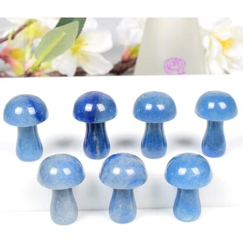 Room Fountain garden Ornament Mini Mushroom Statue Natural Aventurine Stone Carved Hand Polished Healing Decor Trinket Figurine