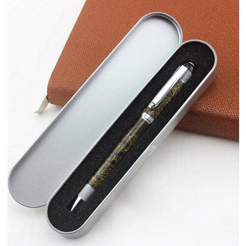 Luxury 800 green for Silver clip School Stationery Office Supplies Medium nib Ballpoint Pen New Metal gift box