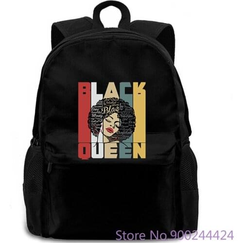 Black Queen - Strong Black Queen with Natural Hair Afro 2018 Kawaii Print Women Tricolor backpack