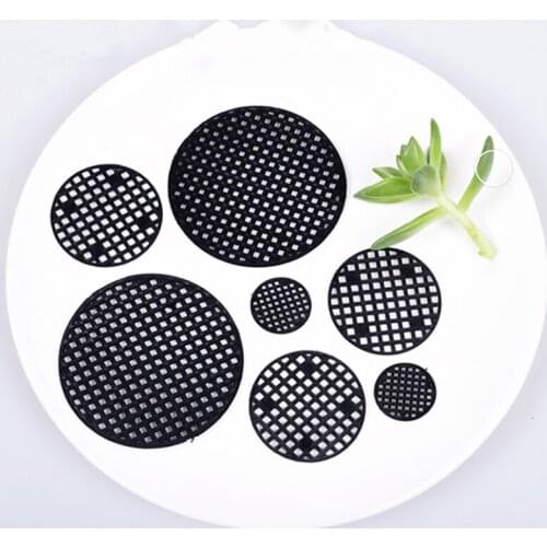 100Pcs Flower Pot Hole Mesh Pad 2.5/3.5/4.5/7.5cm Diameter Round Bonsai Pot Bottom Grid Mat Mesh Drainage Netting Hole Screen