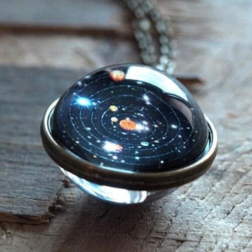 Solar System Double-Sided Glass Starry Ornaments Exquisite The Realm Of Stars Sparkling Car Decoration For Girl