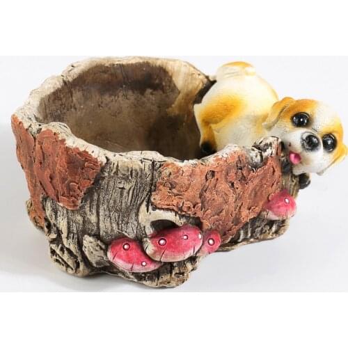 Modern decorative flower pot for succulent Plant seeds dog figurines ornament home living room decoration potted flowers decor