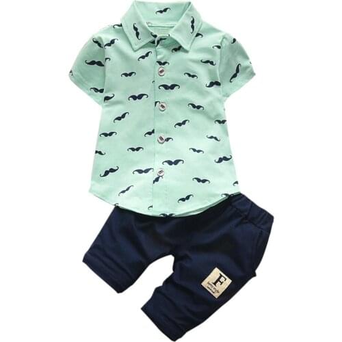 TELOTUNY kids boys clothes set shirt + pants Beard children clothing a801 30