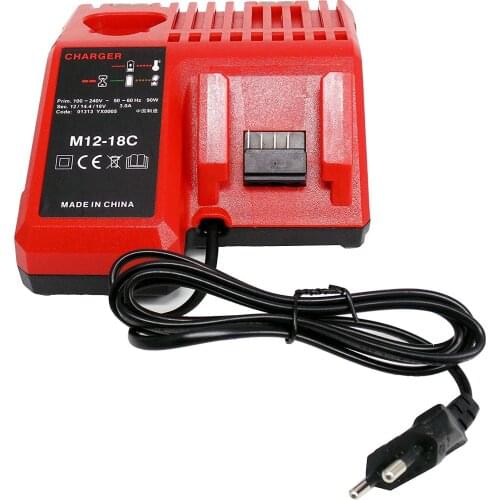 3A 110-240V Li-ion Battery Charger For Milwaukee M12 M18 48-11-1815 48-11-1828 48-11-2401 48-11-2402 EU