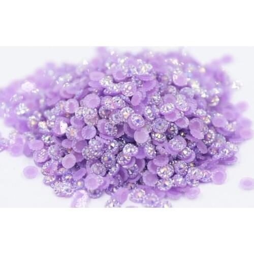 Jelly Light Amethyst AB Color Sunflower 4mm,5mm,6mm Facets FlatBack Resin Rhinestone Nail Art Garment Decoration Stones/Beads