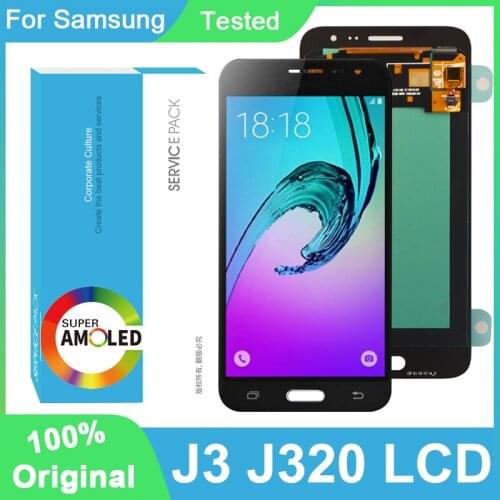 100% Original AMOLED 5.0'' Display For Samsung Galaxy J3 2016 J320 J320A J320F Full LCD Touch Screen Digitizer Repair Parts
