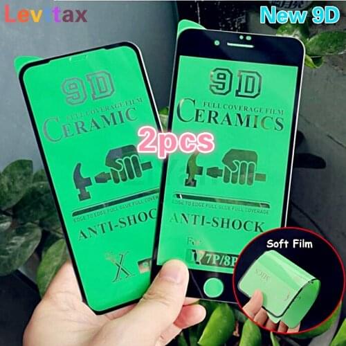 2pcs New 9D For iPhone 12pro max 11 Pro XR XS Ceramic Protective Film For iphone X 8 7 6 Plus Full Cover Soft Screen Protector