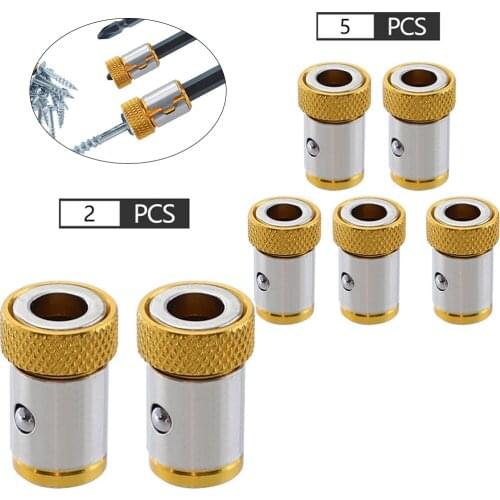 5pcs Universal Magnetic Ring 1/4” Screwdriver Bit Magnetic Ring For 6.35mm Shank Anti-Corrosion Drill Bit Strong Magnet Ring
