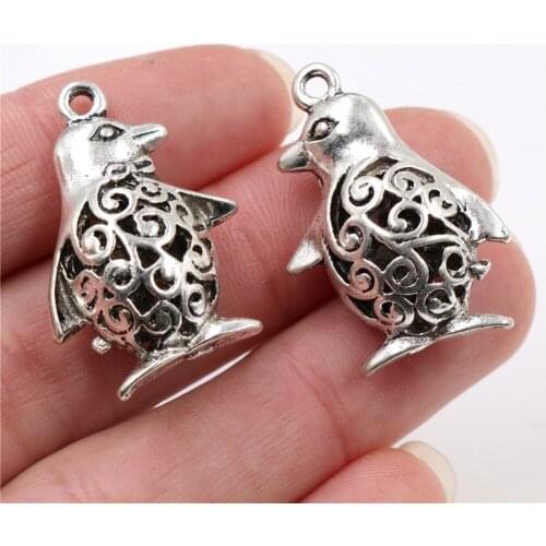 30X19x11mm 5pcs Antique Silver Plated Penguin Handmade Charms Pendant:DIY for bracelet necklace-R5-33