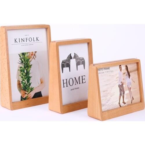 6 Inch Solid Wood Photo Picture Frame Settable Horizontal And Vertical Optional Table Poster Menu Pape Card Holder Display Stand