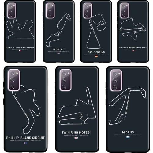 F1 Race Circuits Case For Samsung Galaxy S20 FE S21 Ultra Note 20 Note9 Note10 S8 S10 S9 Plus S10e Coque