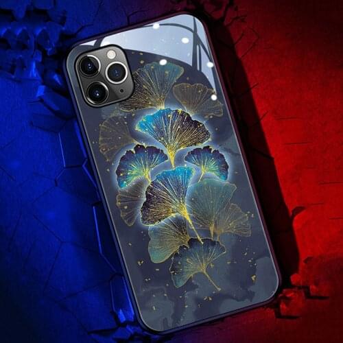 Phone Case For iPhone 7 6 8 11 12 PRO MAX Luminated Protect Shockproof Glasse Cover Funda for iPhone 12 Pro Max Case