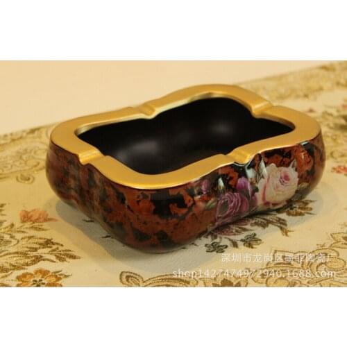 European retro resin decorative ceramic ashtray creative personality ashtray KTV hotel office home