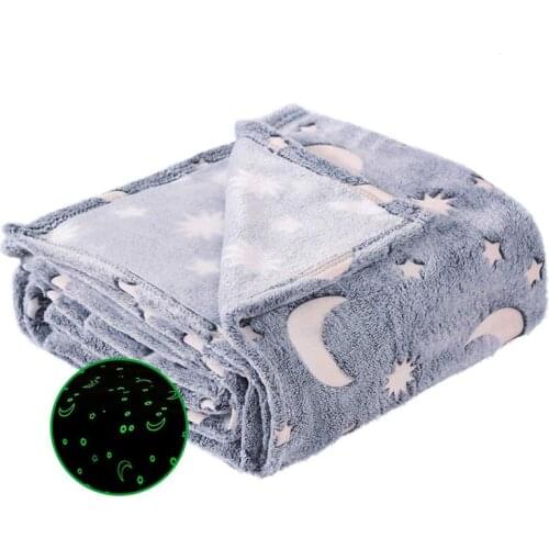 Childrens Fluorescent Blanket Cover Soft Blankets Decorative Throws Bedroom Soft Infant Cotton Coral Flannel Glow Flannel